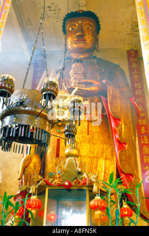 Grande statua del Buddha in 10000 Tempio del Buddha di Shatin Hong Kong Cina Foto Stock