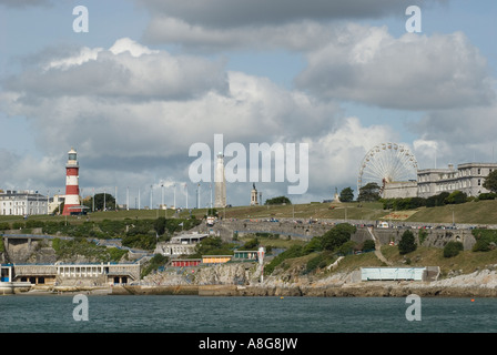 Plymouth Hoe da Mount Batten frangiflutti, REGNO UNITO Foto Stock