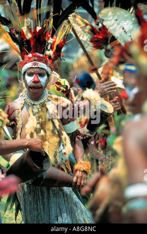 Decorate aborigena, Goroka, Papua Nuova Guinea Foto Stock