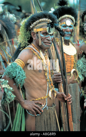 Decorate aborigena, Goroka, Papua Nuova Guinea Foto Stock