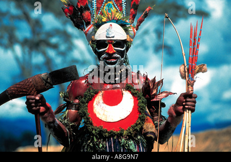 Decorate aborigena, Mt. Hagen, Papua Nuova Guinea Foto Stock