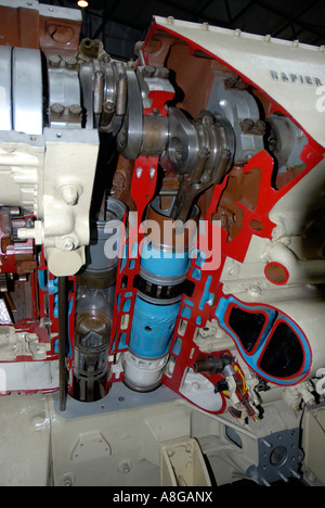 Una vista di una sezione Napier Deltic motore Diesel in York Railway Museum Foto Stock