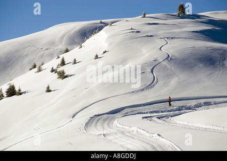 Cross country walker Flaine Haute Savoie Rhone Alpes Francia Foto Stock