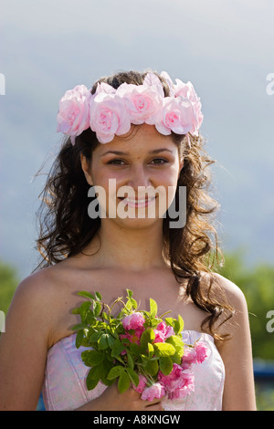 Regina di rose, Festival di Rose, Karlovo, Bulgaria Foto Stock