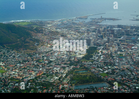 Vista aerea della città di Cape Town da Table Mountain Provincia del Capo Sud Africa Foto Stock