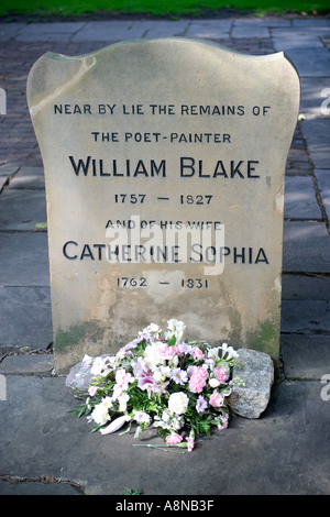 William Blakes Grave campi Bunhill London Inghilterra England Foto Stock