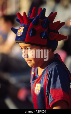 Il Barça sostenitore - Barcellona, Catalunya SPAGNA Foto Stock