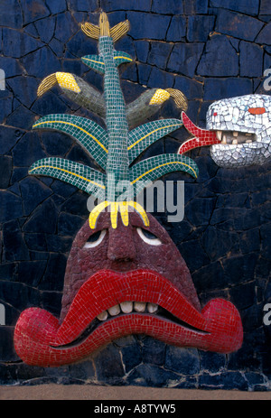 Ceramiche, ceramica, mosaici, mosaico, opere d'arte del mosaico, artwork da Diego Rivera, casa di Dolores Olmedo, Acapulco, Guerrero Membro, Messico Foto Stock