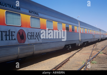 Il treno Ghan, famoso treno in Australia centrale Foto Stock