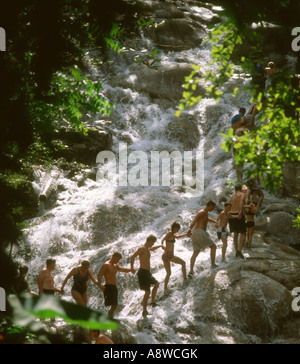 La Giamaica. Ocho Rios. Dunns River Falls Foto Stock