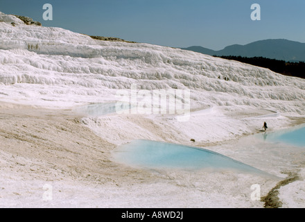 La Turchia Pamukkale stalattiti di calcare Foto Stock