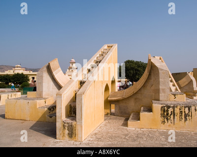 Bilancia segno dello zodiaco strumento astronomico a Jantar Mantar Observatory. * Il Rajasthan Jaipur India Asia Foto Stock