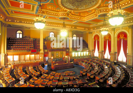 Elk270 1123 Iowa Des Moines nello Iowa State Capitol 1886 ia camera legislativa Foto Stock