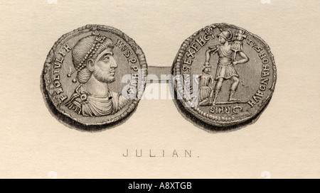 Coin dal tempo di Giuliano l'Apostata. Flavio Claudio Giuliano, ANNUNCIO 331 - 363. Imperatore romano. Foto Stock