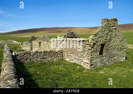 Dh Westness ROUSAY ORKNEY Skaill agricola Agriturismo resti antico insediamento vichingo fattorie abbandonate Foto Stock