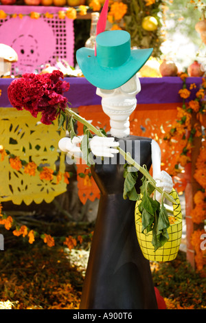 Lo scheletro di Katrina ha reso celebre da artisti José Guadalupe Posada Giorno dei Morti Festival Città di Oaxaca Messico Foto Stock