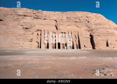 Il Tempio della Regina Nefertari Abu Simbel lago Nasser Foto Stock