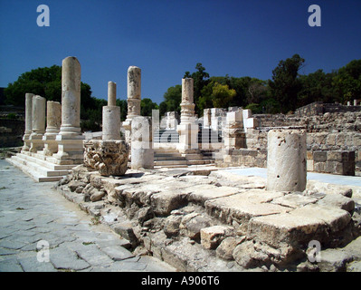 Tempio romano presso le rovine di scommessa che ha un Israele Foto Stock