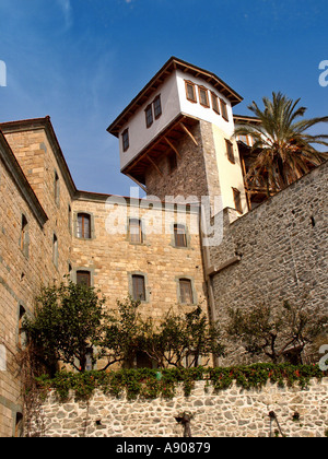 Vista interna presso il St Grigoriou Agios Grigorios Monastero Monte Athos in Grecia Foto Stock