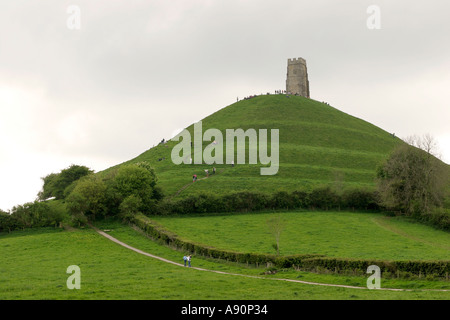 Inghilterra Somerset Glastonbury St Michaels chiesa sulla cima del Tor Foto Stock