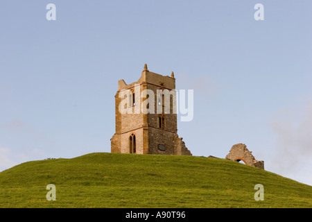 Inghilterra Somerset Burrow Bridge Burrow Mump St Michaels hilltop cappella Foto Stock