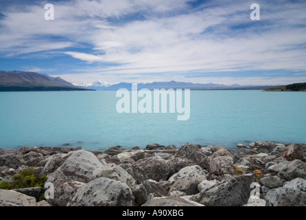 Vista sul Lago Tekapo, Isola del Sud, Nuova Zelanda Foto Stock