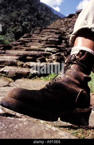 Città perduta di colombia Ciudad Perdida de Colombia con un escursionismo boot Foto Stock