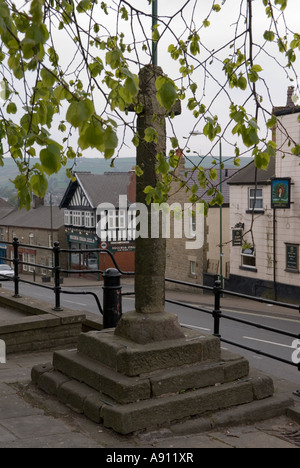 Saxon Cross a Chapel-en-le-Frith Foto Stock