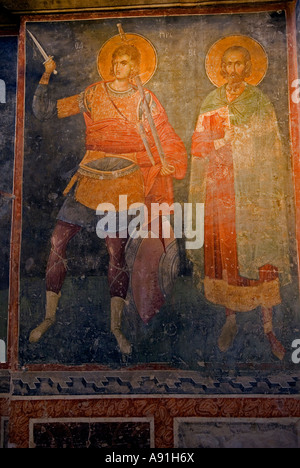 Affresco nel monastero di Chora, Istanbul. Foto Stock