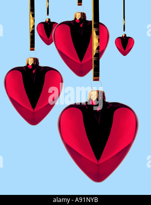 Palla di Natale un ornamento cuore Christbaumkugel in Herzform Foto Stock