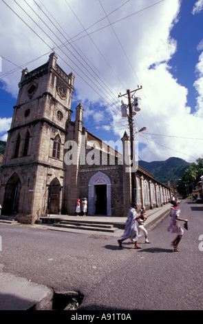 Caraibi, BWI, Santa Lucia, Chiesa Cattolica, Soufriere. Foto Stock