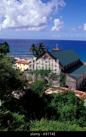 Caraibi, BWI, Santa Lucia, città di Choiseul. Foto Stock