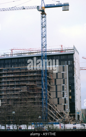 Ponteggio infortunio sul sito di costruzione presso il nuovo Jurys Inn Hotel nella zona centrale di Milton Keynes martedì 11 aprile 2006 Foto Stock