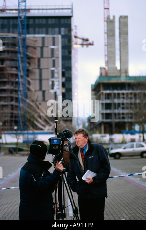 Ponteggio infortunio sul sito di costruzione presso il nuovo Jurys Inn Hotel nella zona centrale di Milton Keynes martedì 11 aprile 2006 Foto Stock