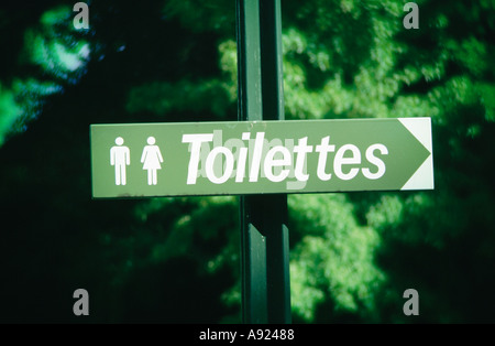 Segno di toilette Parigi Francia Foto Stock