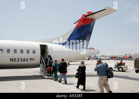 Georgia Peach state, Clayton County, Atlanta Hartsfield Jackson International Airport, trasporto, volo commerciale, volo, compagnie aeree, passeggeri a bordo Foto Stock