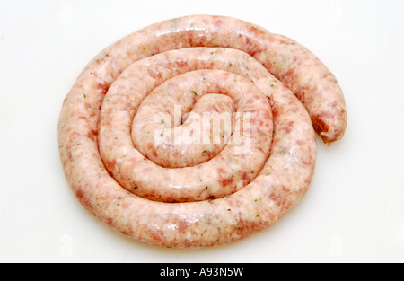 Salsicce Cumberland effettuate a RK Palfrey macellai Newport South Wales UK Foto Stock