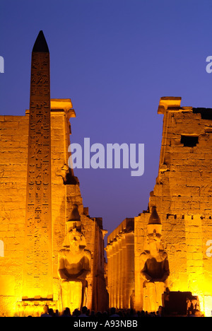 Tempio di Luxor e di notte, Egitto Foto Stock