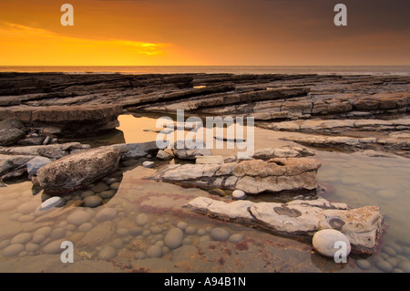 Nash punto sulla Glamorgan Heritage Coast, Galles Foto Stock