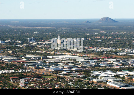 Gaborone città come visto dalla cima della collina Kgale Gaborone Botswana Foto Stock