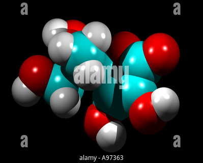 Un computer ha generato il modello della vitamina C molecola Foto Stock