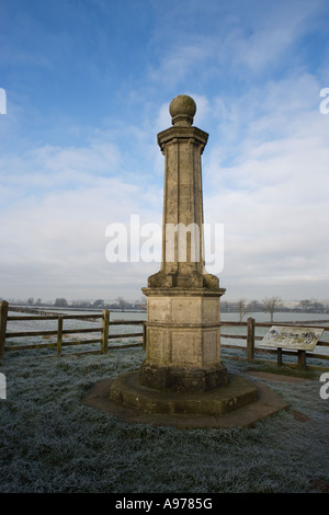 Battaglia di Naseby monumento, Naseby, Northamptonshire, England, Regno Unito Foto Stock