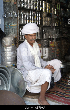 Negoziante in Jodhpur India Foto Stock