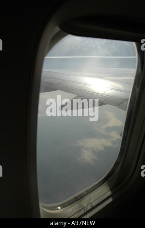 Vista dalla finestra di aeroplano Foto Stock