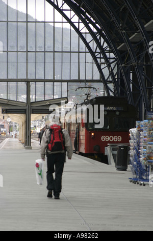 La stazione ferroviaria di Bergen Foto Stock