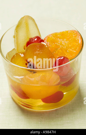 Frutta candita con senape in vetro FoodCollection Foto Stock