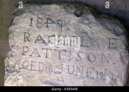 RACHEL PATTISON LAPIDE (1849) su Oregon Trail. Nelle vicinanze del Ash Hollow State Historical Park, Nebraska. Foto Stock