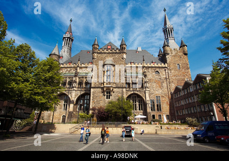 Il municipio o Rathaus ad Aquisgrana in Germania, Europa Foto Stock