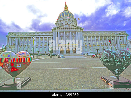 City Hall SF San Francisco Foto Stock