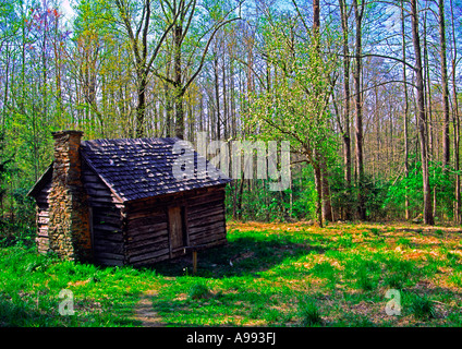 Great Smoky Mountains N.P. cabin Willis Baxter in GSMNP USA Foto Stock